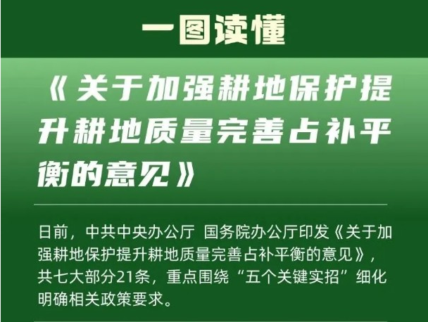 一图读懂《关于加强耕地保护提升耕地质量完善占补平衡的意见》